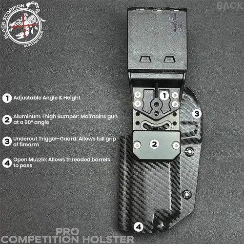 Vista 7 de Black Scorpion Gear Pro Competition Holster se adapta a Tanfoglio Stock 3