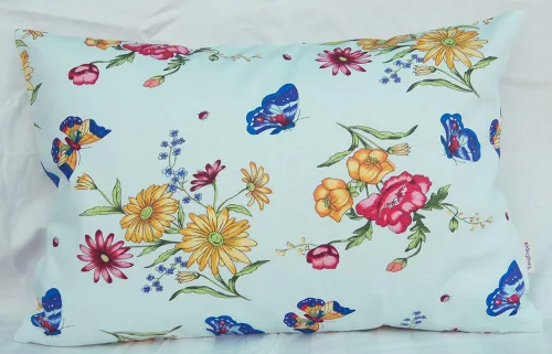 Vista 23 de TangDepot - Fundas de almohada decorativas 100% de algodón con estampado floral, fundas de almohada hechas a mano - (12 x 12 pulgadas, Negro Claro)