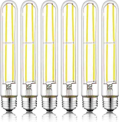 Vista 11 de Bombilla LED E26 de 7.3 pulgadas, 6 W, regulable, bombillas Edison blancas suaves de 2700 K, 800 lm, igual a 80 W, tubular T10 T9, bombilla larga