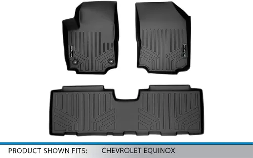 Vista 5 de SMARTLINER Juego de tapetes de piso de ajuste personalizado de 2 filas compatibles con Chevrolet Equinox 2018-2024