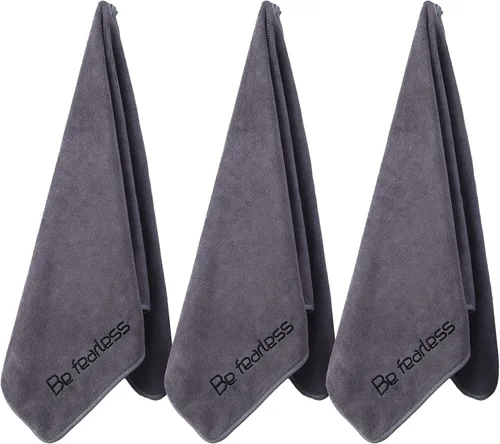 Vista 23 de Toallas de microfibra para gimnasio de tamaño grande súper suaves para ejercicio, fitness, deportes, entrenamiento, 380-GSM 15-pulgadas x
