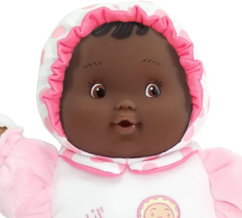 Vista 2 de JC Toys Lil' Hugs - Cuerpo suave rosa afroamericano, tu primera muñeca bebé, diseñada por Berenguer, a partir de 0 años