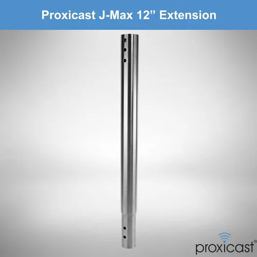 Vista 2 de Poste de extensión de acero inoxidable de 12 pulgadas para soportes de antena Proxicast J-Max (ANT-800-X12)