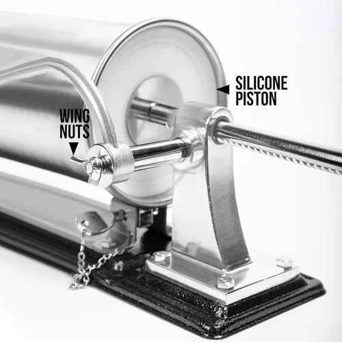 Vista 12 de 2.5 LBS Sausage Stuffer Horizontal Stainless Steel Stuffing Maker Machine Packed with 4 Stuffing Funnels