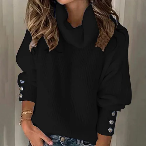 Vista 2 de Suéter sexy con cuello en V profundo para mujer, manga larga, sólido, moderno, elegante, acogedor, tejido