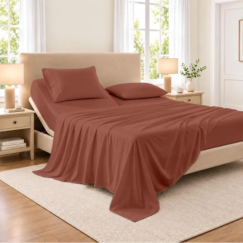 Vista 29 de SGI bedding Sábana Queen de 28 pulgadas con cabecera flexible y parte superior dividida, 100% algodón egipcio - 600 número de hilos, sábanas de 01
