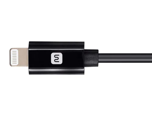 Vista 4 de Monoprice Cable de carga Lightning a USB-C, certificado MFi de Apple, 6 pies, color negro, serie Essential