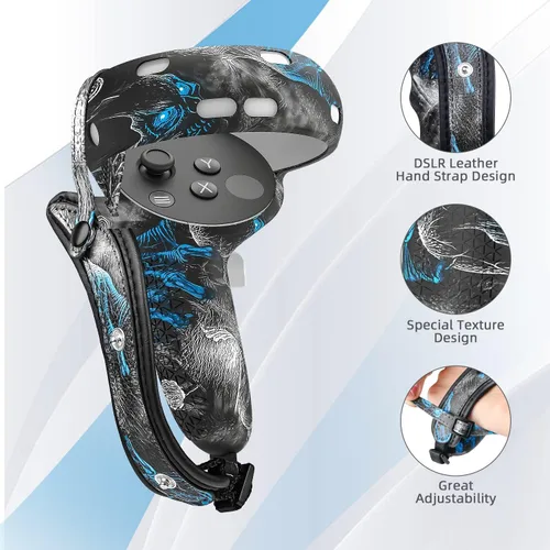 Vista 37 de Relohas Accessories for Oculus Quest 2, VR Accessory Set for Meta Quest 2, Include Controller Grip Leather Cover, VR Shell Cover, Face Cover, The