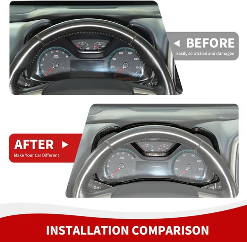 Vista 5 de RAZPOY Moldura del panel de salpicadero, cubierta de tablero de consola central compatible con Chevy Colorado 2014-2022 y accesorios interiores