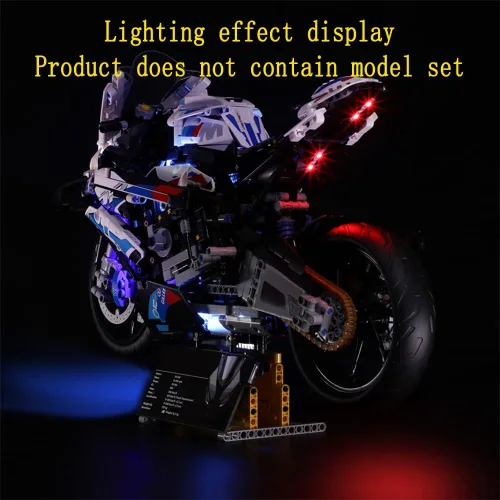 Vista 8 de GEAMENT Kit de luces LED compatible con Lego BMW M 1000 RR - Juego de iluminación para modelo de construcción Technic 42130
