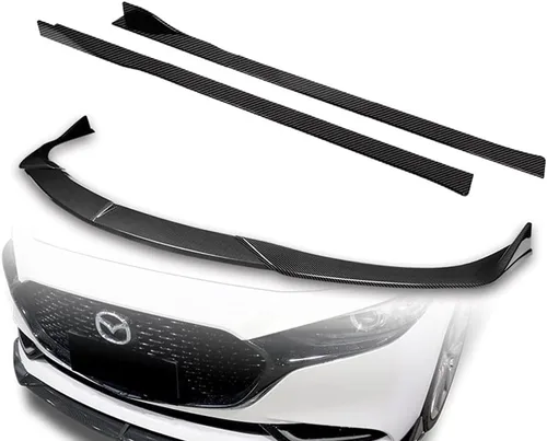 Vista 4 de Q1-TECH - Kit de 9 piezas de parachoques delantero para parachoques delantero y falda lateral compatible con Mazda 3 2019 2020 2021 2022 2023 2024