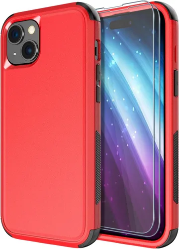 Vista 11 de Diverbox Funda para iPhone 15 Plus [a prueba de golpes] [a prueba de caídas] [protector de pantalla de vidrio templado], funda de protección