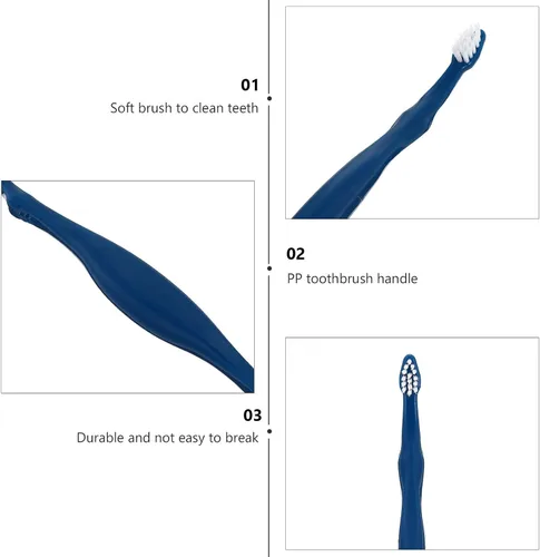 Vista 3 de 3pcs PET Toothbrushes Double Head Design Long Handle for Dog Oral Care