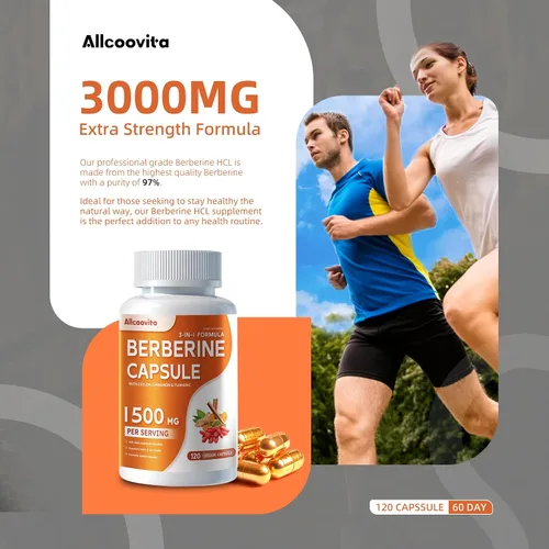 Vista 3 de Allcoovita Suplemento de berberina – Berberina 1500 mg por porción, 120 cápsulas – Berberina HCI – Berberina Plus – Plus Pure True Ceilán canela