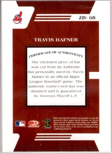 Vista 2 de Travis Hafner Card 2005 Zenith Z-Bats #68