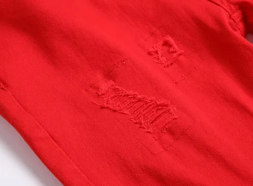Vista 8 de Jeans ajustados para hombre, pantalones de mezclilla elásticos rasgados