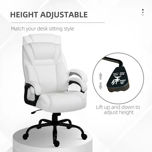 Vista 9 de Big and Tall 400lbs Executive Office Chair with Wide Seat, Computer Desk Chair with High Back PU Leather Ergonomic Upholstery, Adjustable Height and