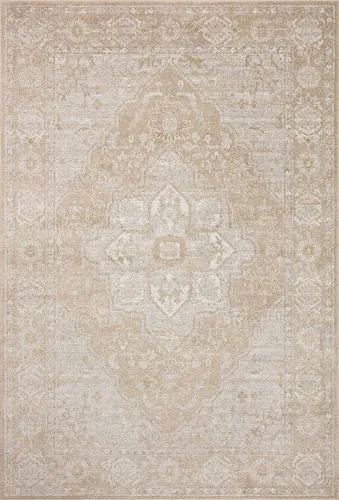 Vista 3 de Loloi Odette - Alfombra decorativa beige/plateada de 2'-3" x 3'-10" Beige y plateado