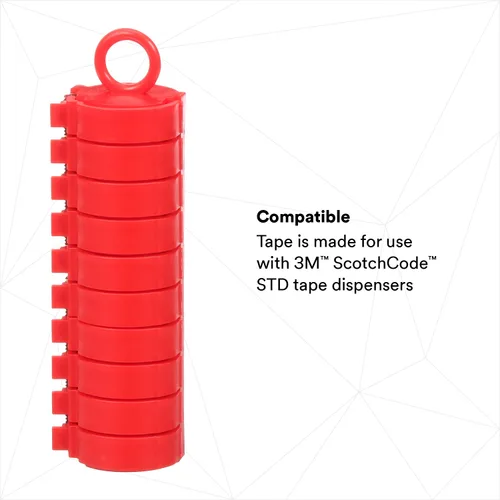 Vista 6 de 3M ScotchCode Dispensador de cinta de marcador de alambre con cinta STD-0-9, incluye 1 cada uno de 0 a 9 rollos numerados