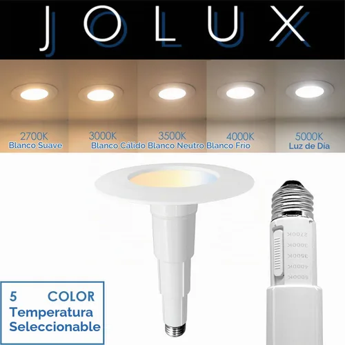 Vista 2 de Jolux 4 "5CCT LED ajustable puede luz retrofit iluminación empotrada 6 W = 40 W, 500 LM, 5CCT 2700K-5000K, luz descendente de reacondicionamiento