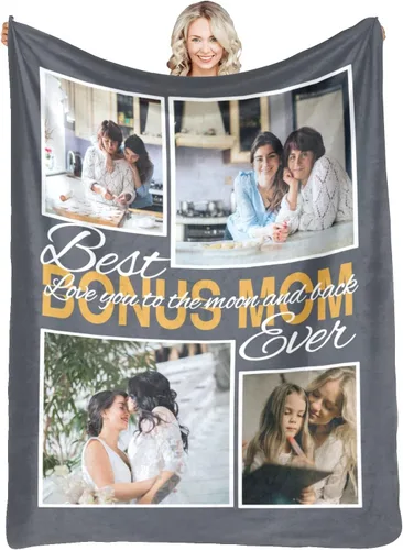 Vista 27 de Manta personalizada con fotos, mantas personalizadas con imagen para madre, padre, niños, hermana, amigos, parejas, cumpleaños, 1 foto, 30 x 40