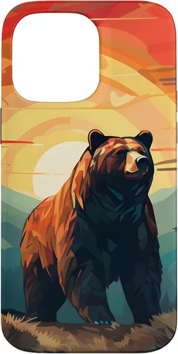 Vista 20 de Funda para iPhone 11 Bear Retro Sunset Forest Spirit Animal