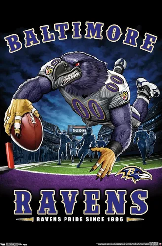 Vista 9 de Trends International NFL Baltimore Ravens - Póster de pared de End Zone 17, 14.725 x 22.375 pulgadas, versión enmarcada de madera de granero