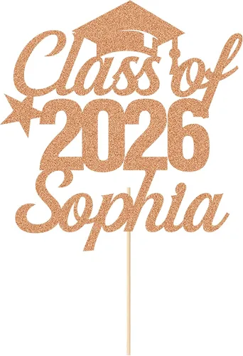 Vista 9 de Decoración personalizada para tartas de graduación de clase de 2026, regalos de graduación, felicitaciones, decoración para tartas, decoración