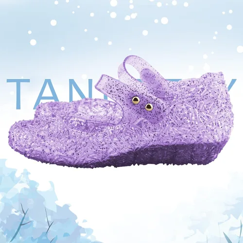 Vista 4 de TANDEFLY Frozen Inspired Elsa Flats Mary Jane - Zapatos de fiesta de baile, sandalias de princesa Snow Queen para niñas pequeñas, cumpleaños