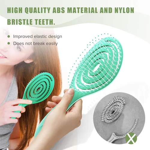 Vista 4 de SHINLEA Cepillo para el Cabello, Cepillo Desenredante Anti-Enredos, Cepillo Espiral para Cabello Húmedo y Seco, Mujeres, Hombres, Niños, Se Desliza