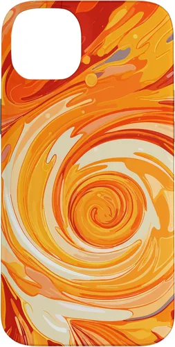 Vista 15 de iPhone 16 Swirl Orange Color Illustration Pattern Abstract Art Case
