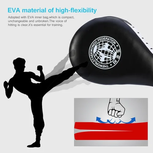 Vista 3 de Taekwondo Double Kick Pad,Target Karate Kickboxing Training TKD Kicking Pad,Practice Kick Target Training Double Face Kick Foot Pad,Equipo de artes