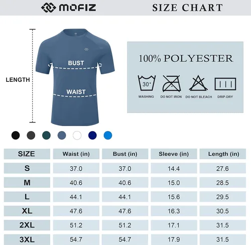 Vista 7 de MoFiz Men's UPF 50+ UV Sun Protection Shirts Rash Guard Swim Shirt Short Sleeve Fishing T-Shirt for Men Beach Outdoor