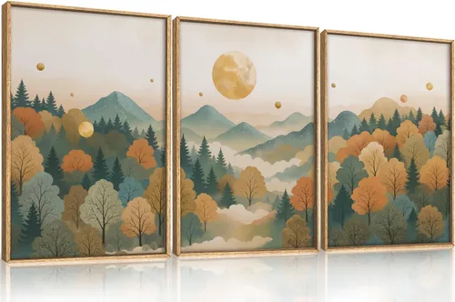 Vista 30 de HPINUB - Lienzo decorativo abstracto moderno para pared, juego de 3 impresiones artísticas enmarcadas, pintura de pared grande en blanco y negro, 16
