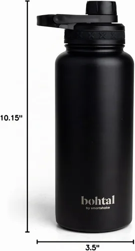 Vista 6 de Smartshake Bohtal Botella de agua aislada de 32.5 fl oz/32 onzas, botella de agua de acero inoxidable duradera, botella de agua a prueba de fugas