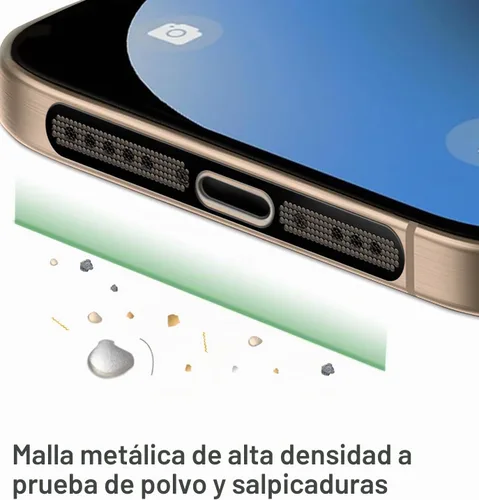 Vista 2 de Cubierta antipolvo para altavoz para iPhone 17/16 Pro Max, 16 Pro, 15 Pro, 15 Pro Max, protector de altavoz para iPhone, cubierta adhesiva