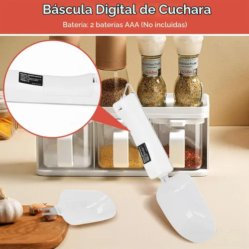 Vista 8 de Cuchara medidora digital, 17.64 oz/0.00 oz de alta precisión gramos, taza medidora para el hogar, cuchara digital con 2 cucharas reemplazables