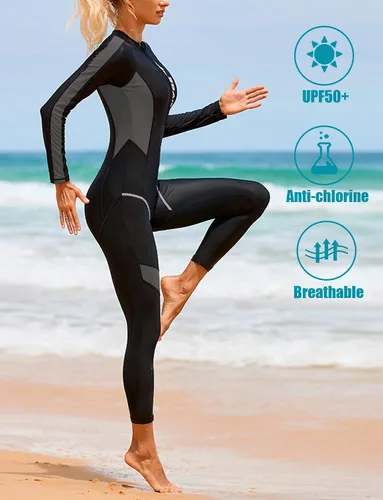 Vista 2 de Aivtalk Traje de baño de buceo para mujer con protección solar de secado rápido para surf y buceo para verano 2023 XS-XL
