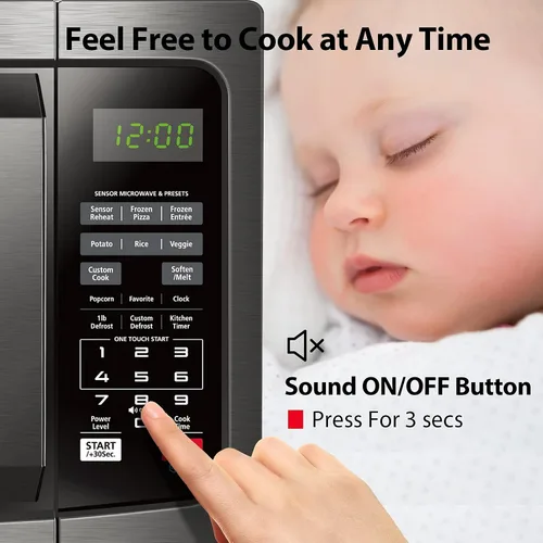 Vista 7 de Nostalgia Horno microondas retro compacto para encimera, 0.7 pies cúbicos, 700 vatios con pantalla digital LED, bloqueo para niños, interior fácil