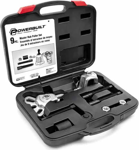 Vista 3 de Powerbuilt Master Hub Puller - Juego de herramientas extractoras de cubos, remover e instalar cubos y ejes de rueda de automóvil, Ford y Mercury
