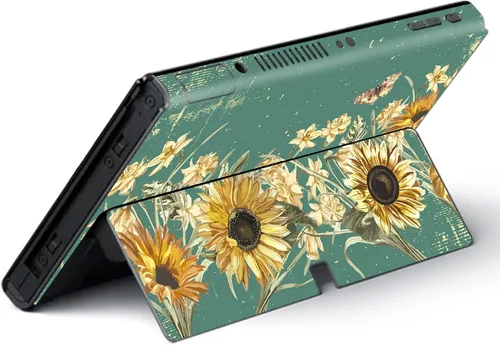 Vista 5 de PlayVital Juego completo de calcomanías protectoras para el modelo OLED de Nintendo Switch, calcomanías de vinilo personalizadas para consola Switch