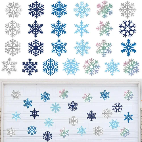 Vista 9 de BBTO 25 piezas de decoración de puerta de garaje de Navidad decoración de puerta de garaje, calcomanías de imanes de Feliz Navidad