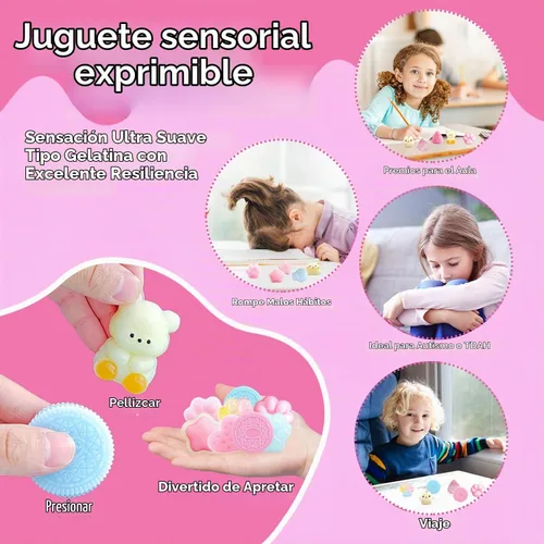 Vista 4 de 36 juguetes sensoriales Taba Squishies - Caja de juguetes para apretar