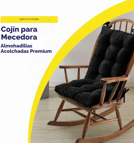 Vista 5 de Sweet Home Collection - Juego de cojines para silla mecedora (antideslizante, parte superior e inferior con lazos)