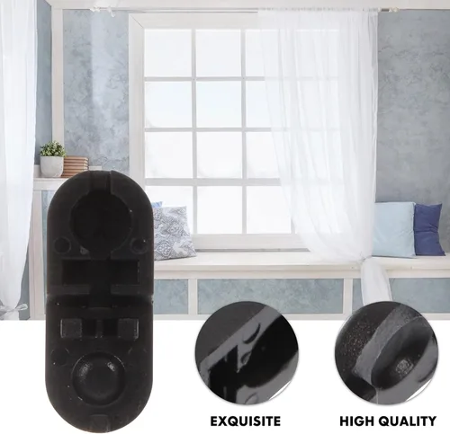 Vista 3 de EXCEART Cortinas negras, 25 piezas de conectores de cadena con cuentas de plástico negro, clips de conectores de cable de cadena ciega
