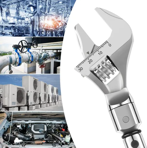 Vista 5 de Llave dinamométrica ajustable digital, 5-25 NM 1.181 in Llave dinamométrica de extremo abierto de acero de 9 × 0.472 in llave dinamométrica