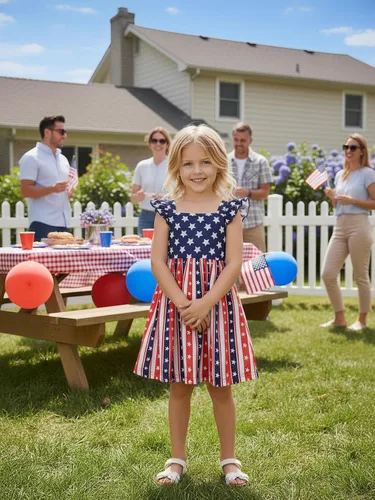 Vista 3 de Popshion Vestidos de niña con mangas con vuelo, vestido de verano para niños, fiesta de cumpleaños, sin mangas, vestido de 1 a 8 años