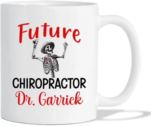 Vista 15 de Taza de té blanca personalizada con nombre quiropráctico de 11 onzas, 15 onzas, taza de café quiropráctico personalizada, taza de café quiropráctica