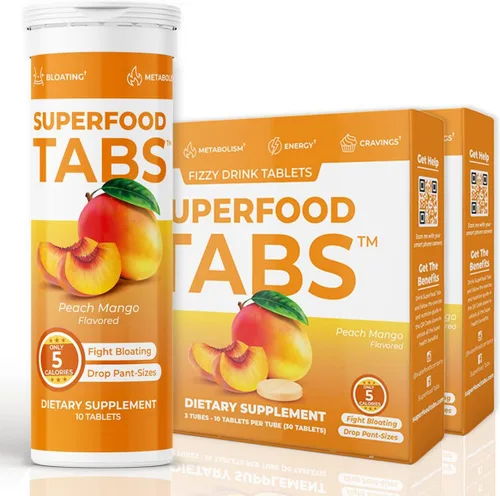 Vista 7 de Superfood Tabs skinnytabs - Bebida limpiadora antihinchazón con 15 superalimentos, apoya la digestión, la energía y los antojos, vegano, sin OMG, 30