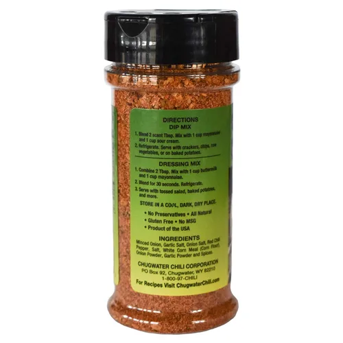 Vista 3 de Chugwater Chili Mezcla de salsa y aderezo Southwest Fácil de hacer Wyoming State Championship Chili Company Todo natural, sin gluten, sin